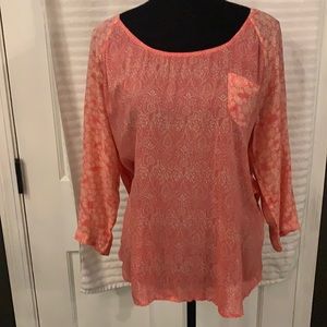 lLucky Brand high-low peasant top